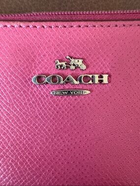 Coach Hot Pink Leather Card Case with ID Window